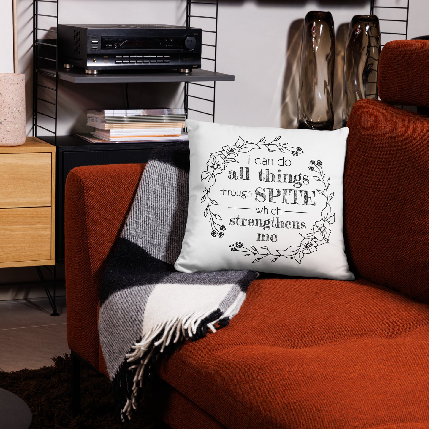 I Can Do All Things Through Spite Throw Pillow
