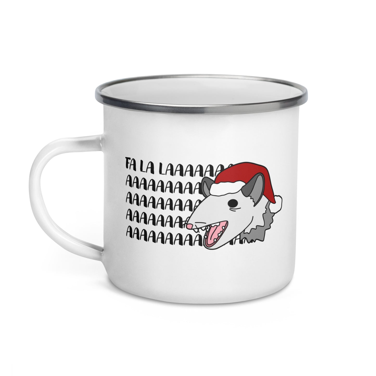 Fa La La Christmas Possum Enamel Mug