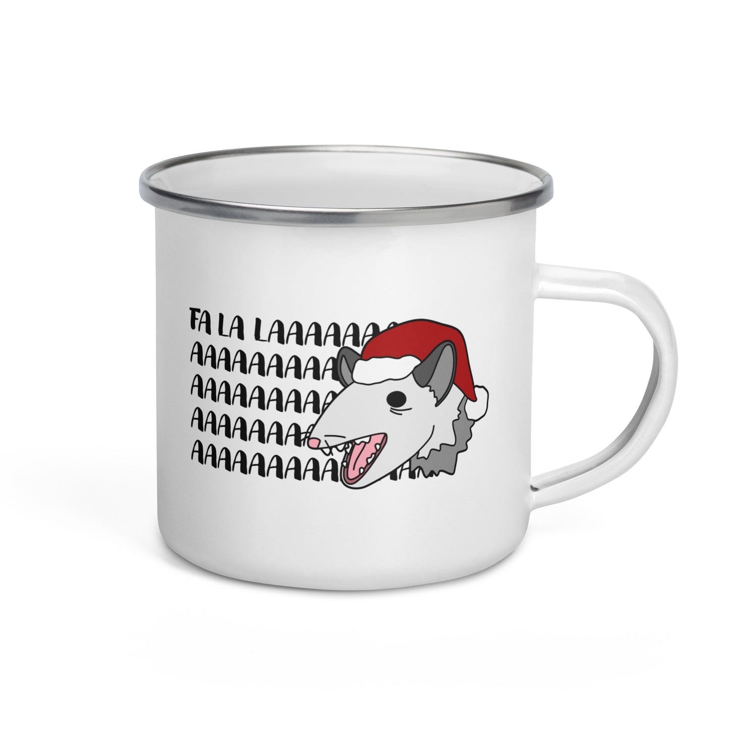 Fa La La Christmas Possum Enamel Mug