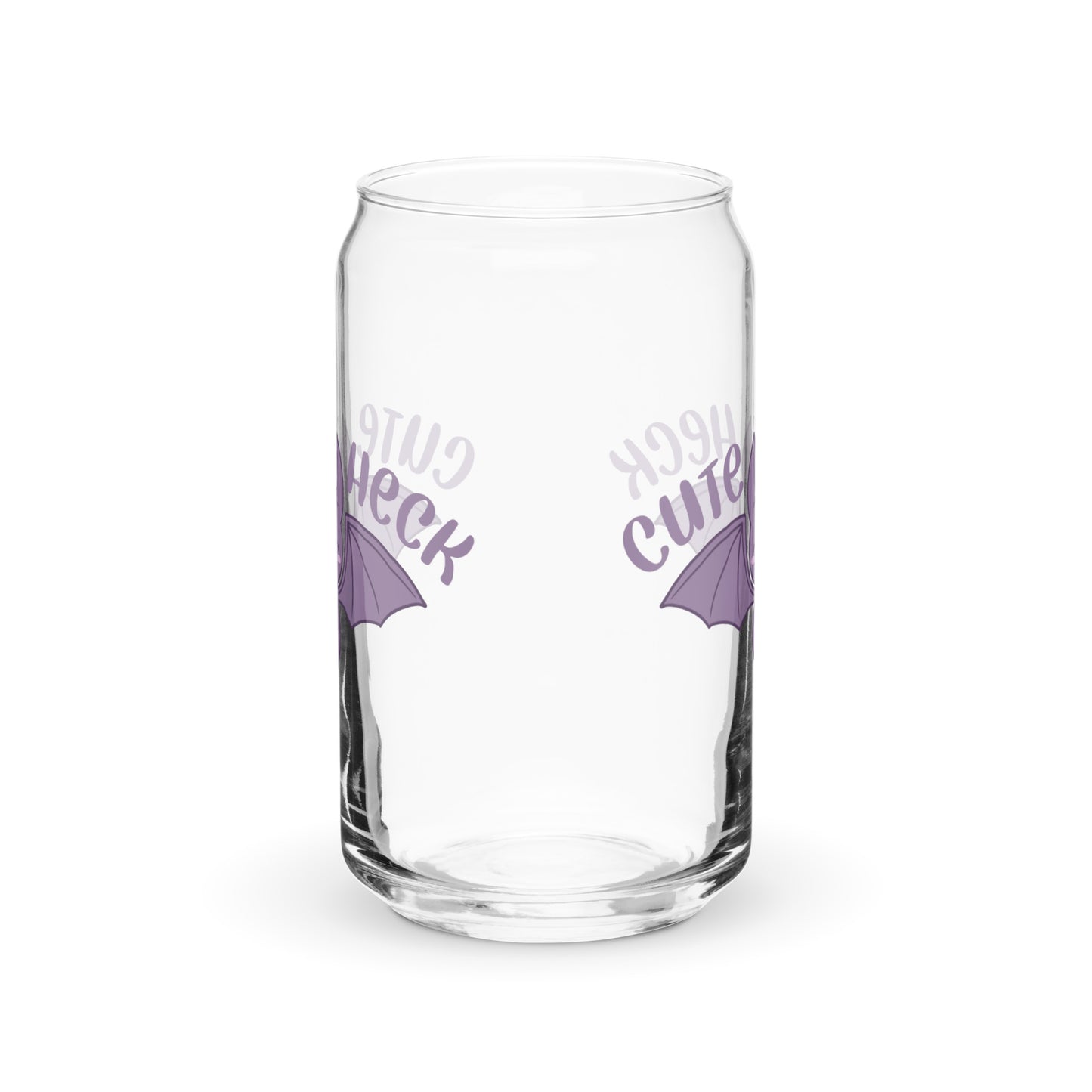 A side view of a can-shaped glass.