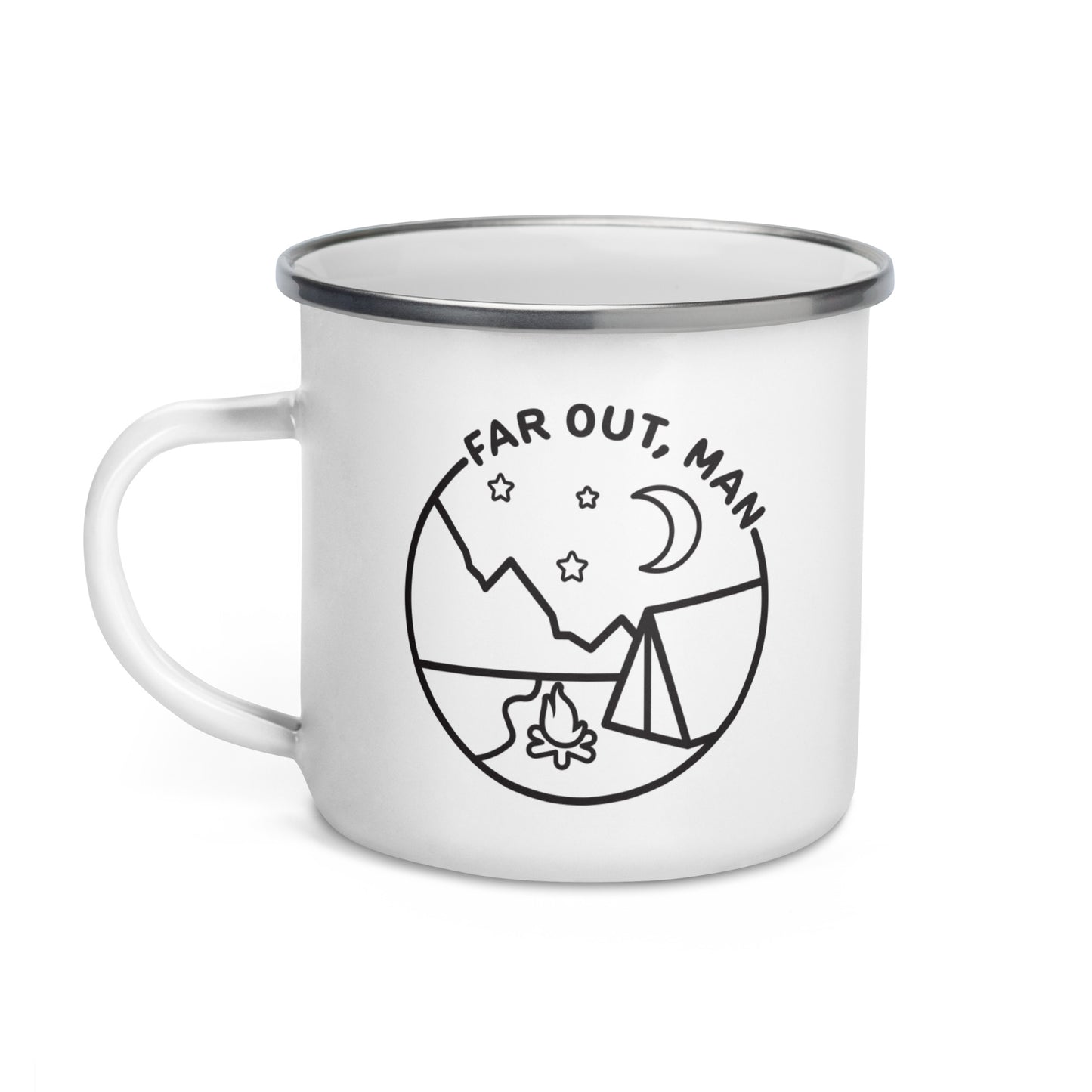 Far Out, Man Enamel Mug
