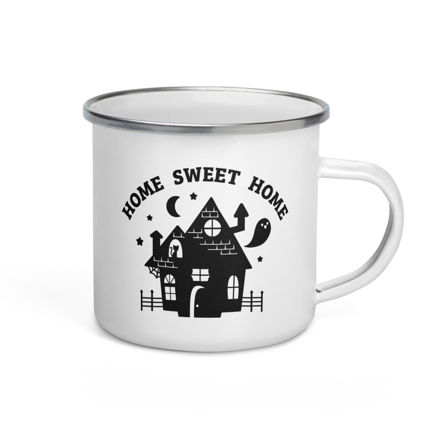 "Home Sweet Home" Haunted House Enamel Mug