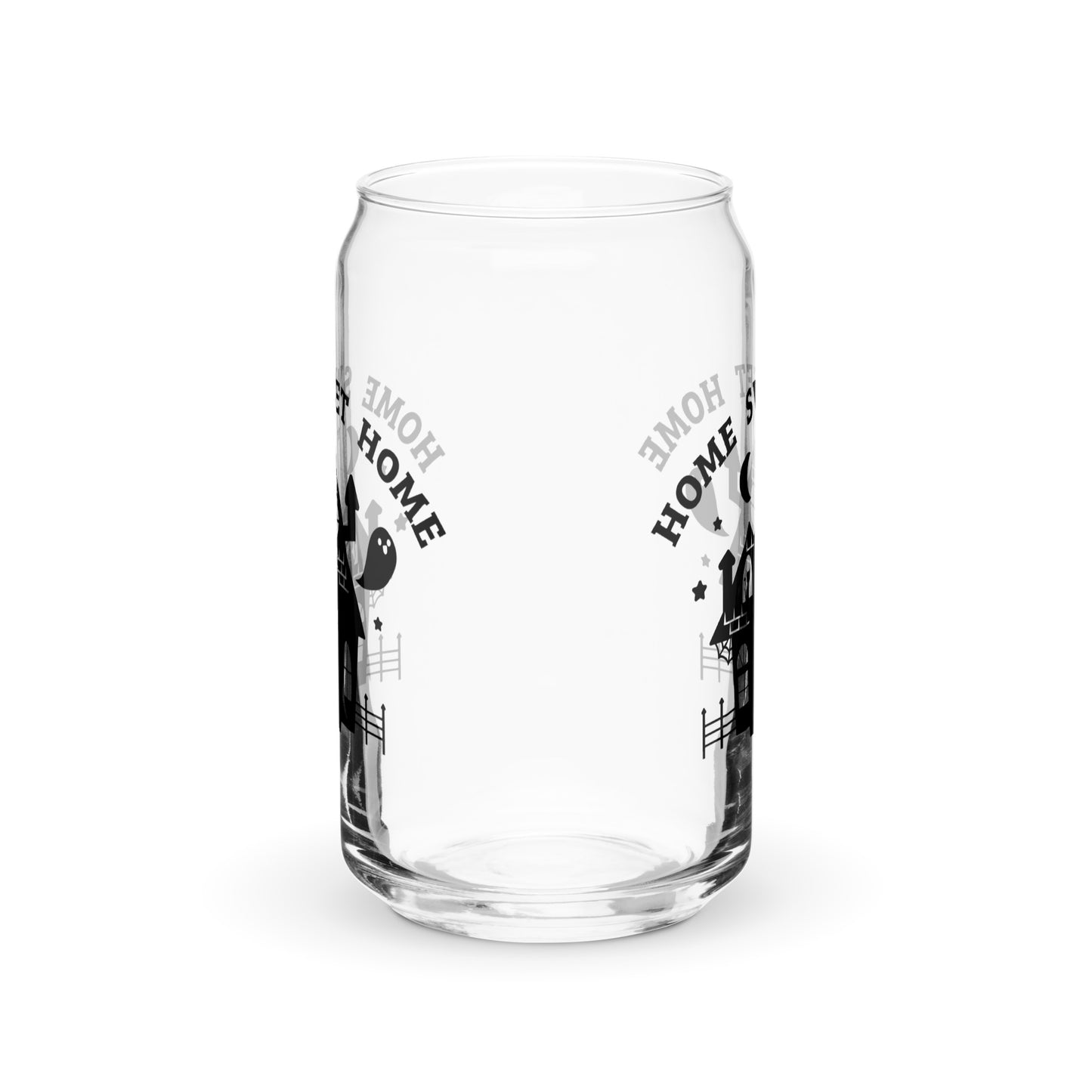 "Home Sweet Home" Haunted House Glass Can