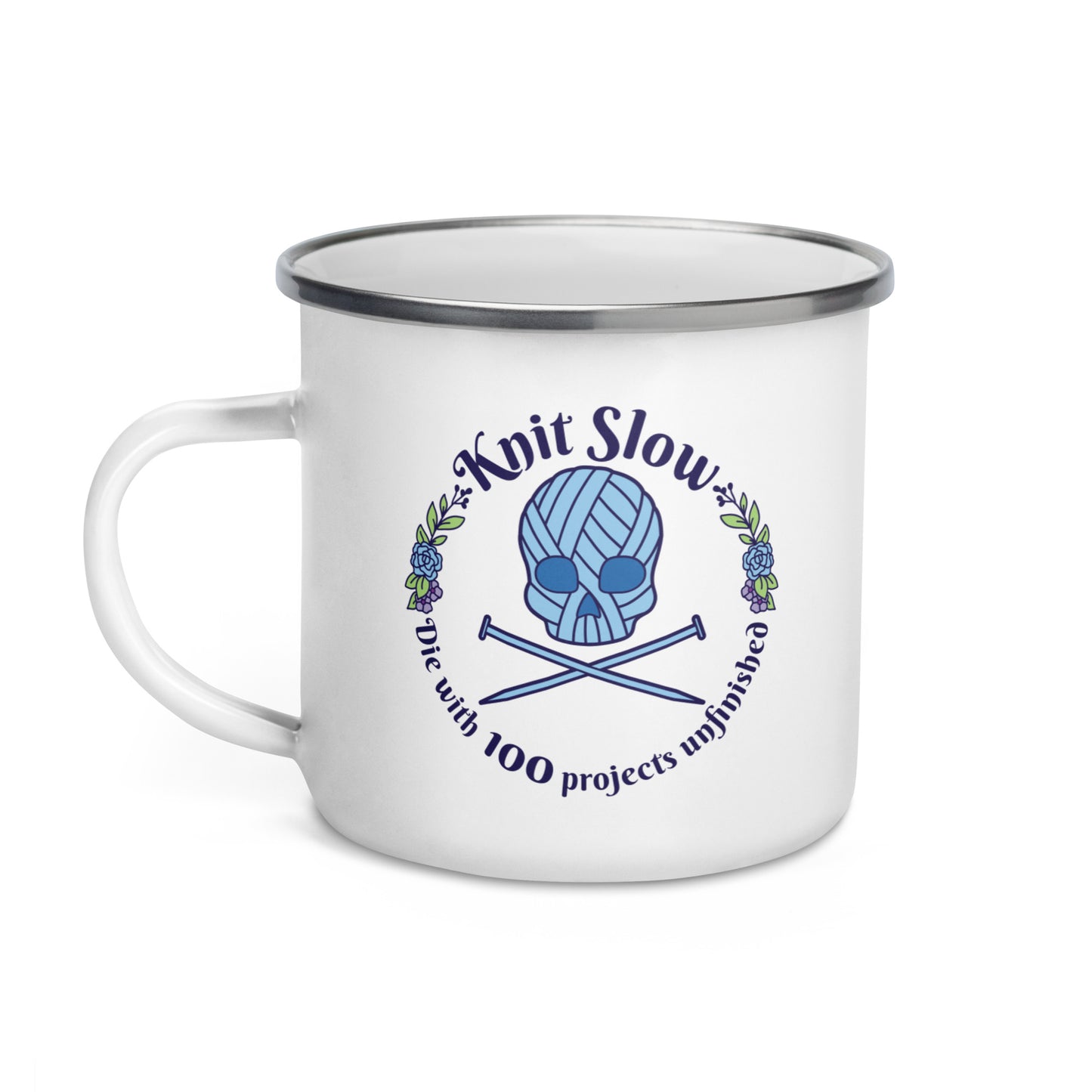 Knit Slow Enamel Mug