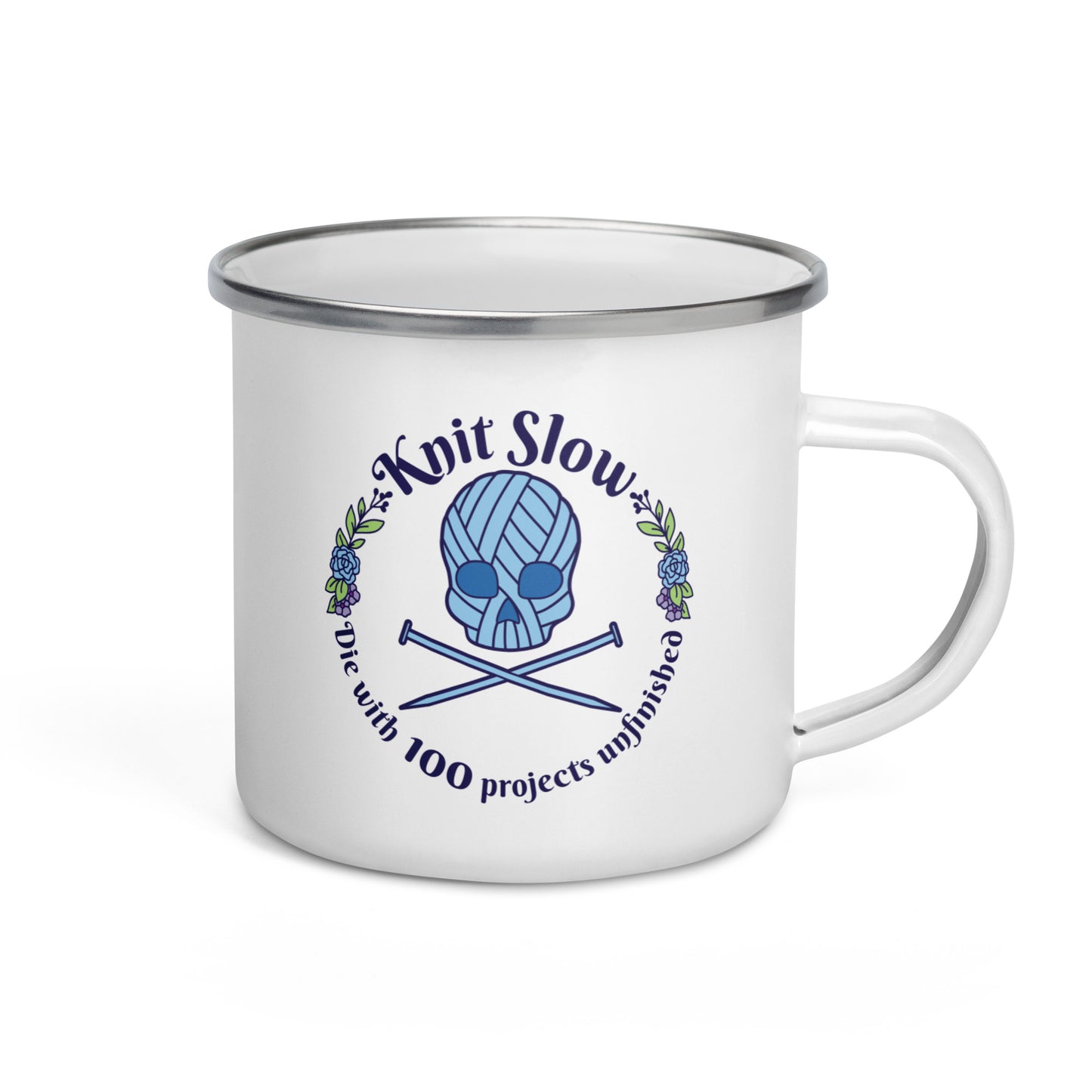 Knit Slow Enamel Mug