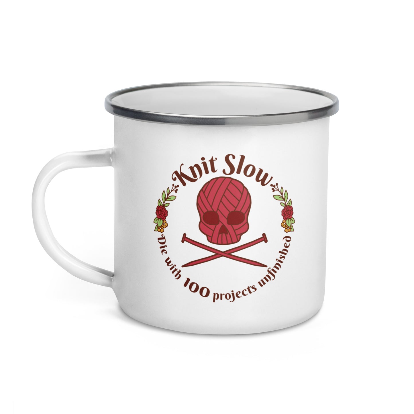 Knit Slow Enamel Mug