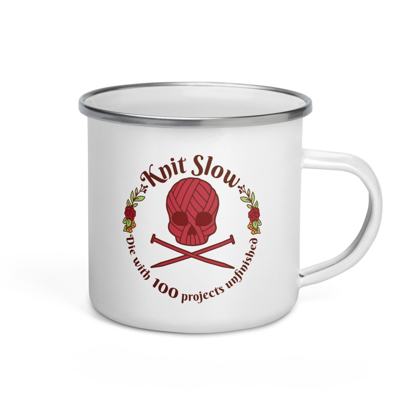 Knit Slow Enamel Mug
