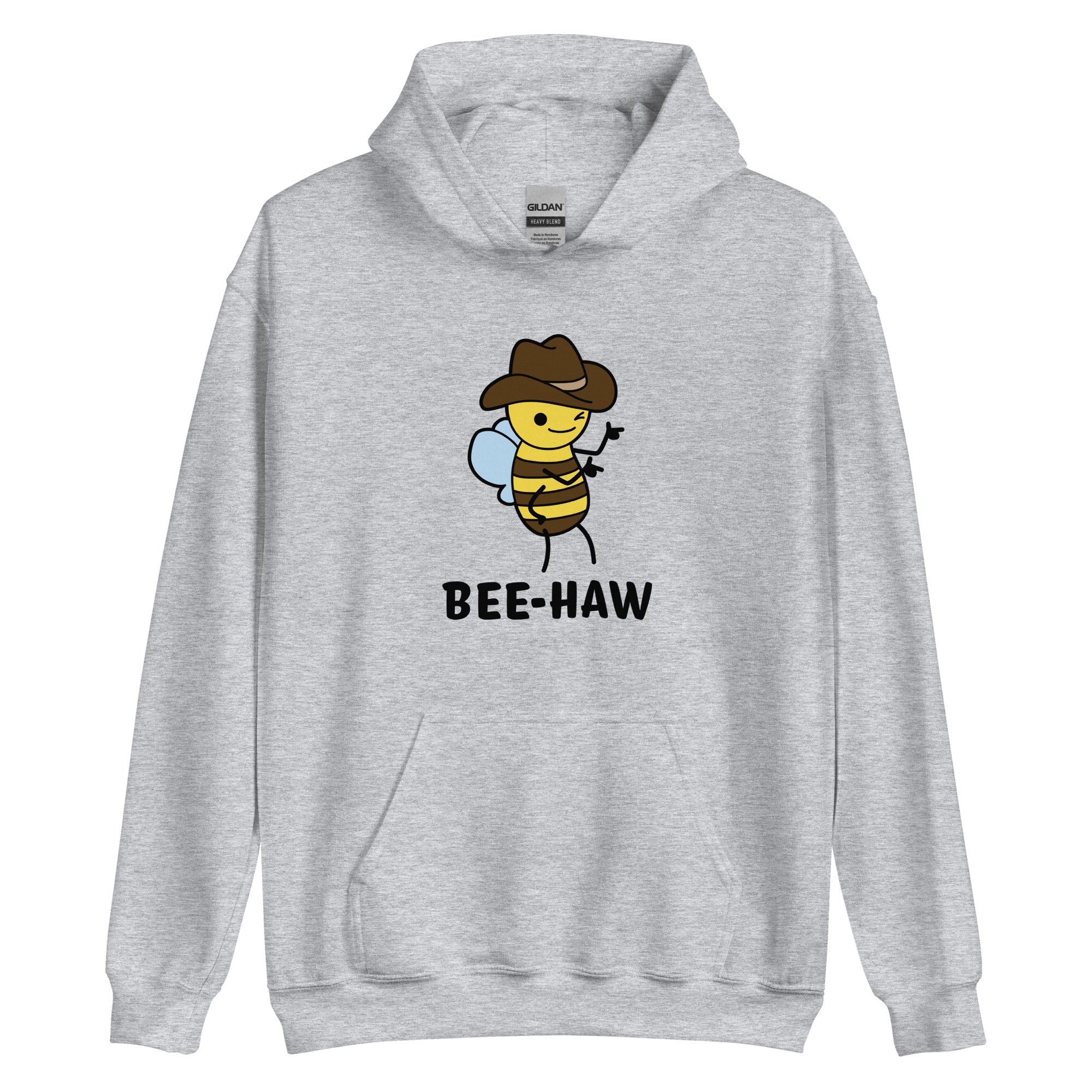 LookHUMAN Bee Nice to Bugs Gray Pullover Hoodie - Size Medium