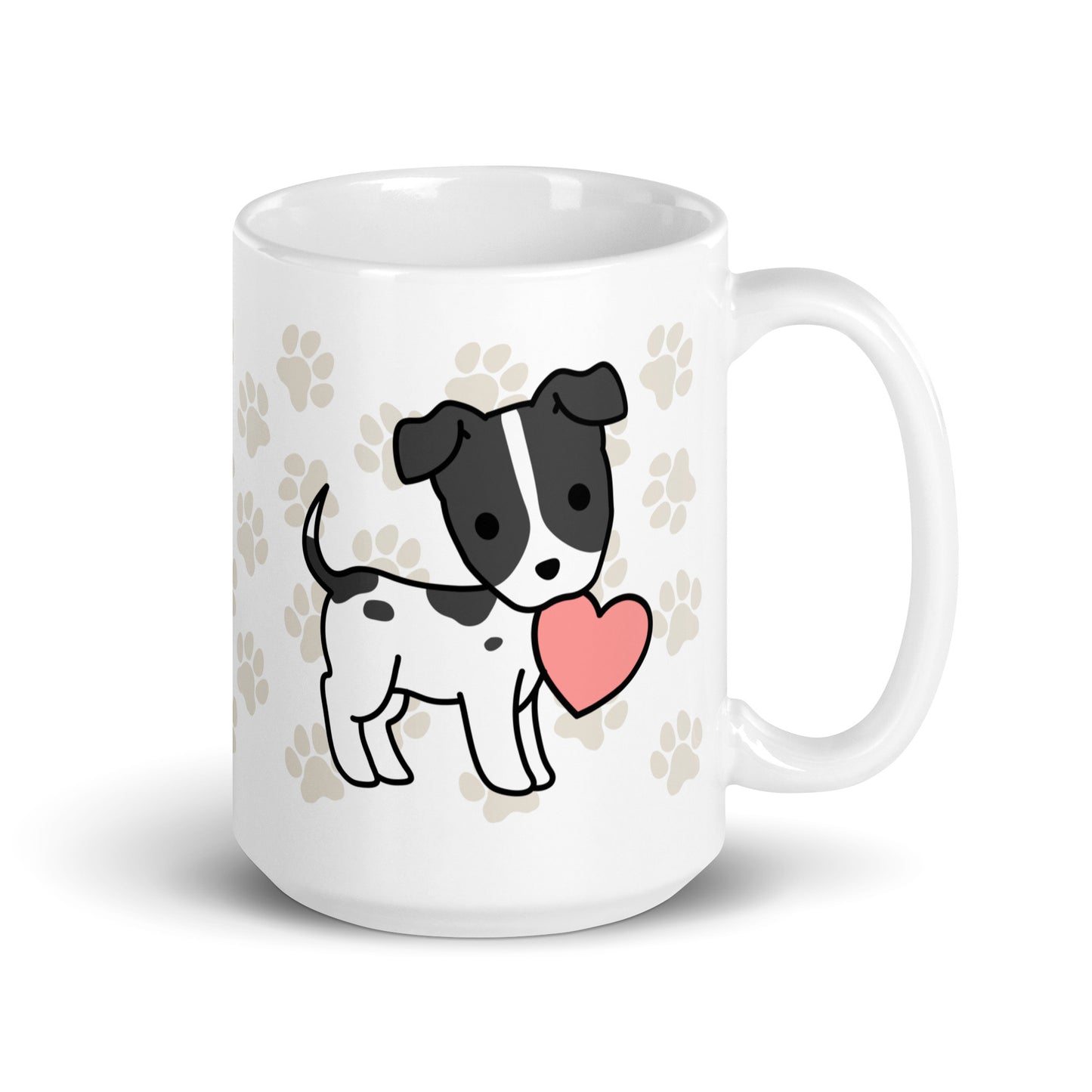 Heart Puppy Paw Print Mug