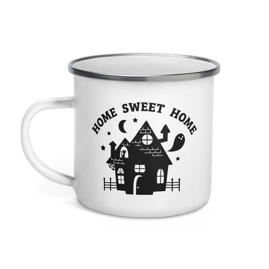 "Home Sweet Home" Haunted House Enamel Mug