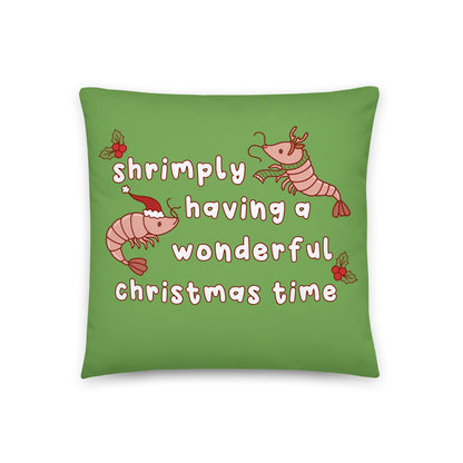 Shrimply Having A Wonderful Christmas Time Throw Pillow