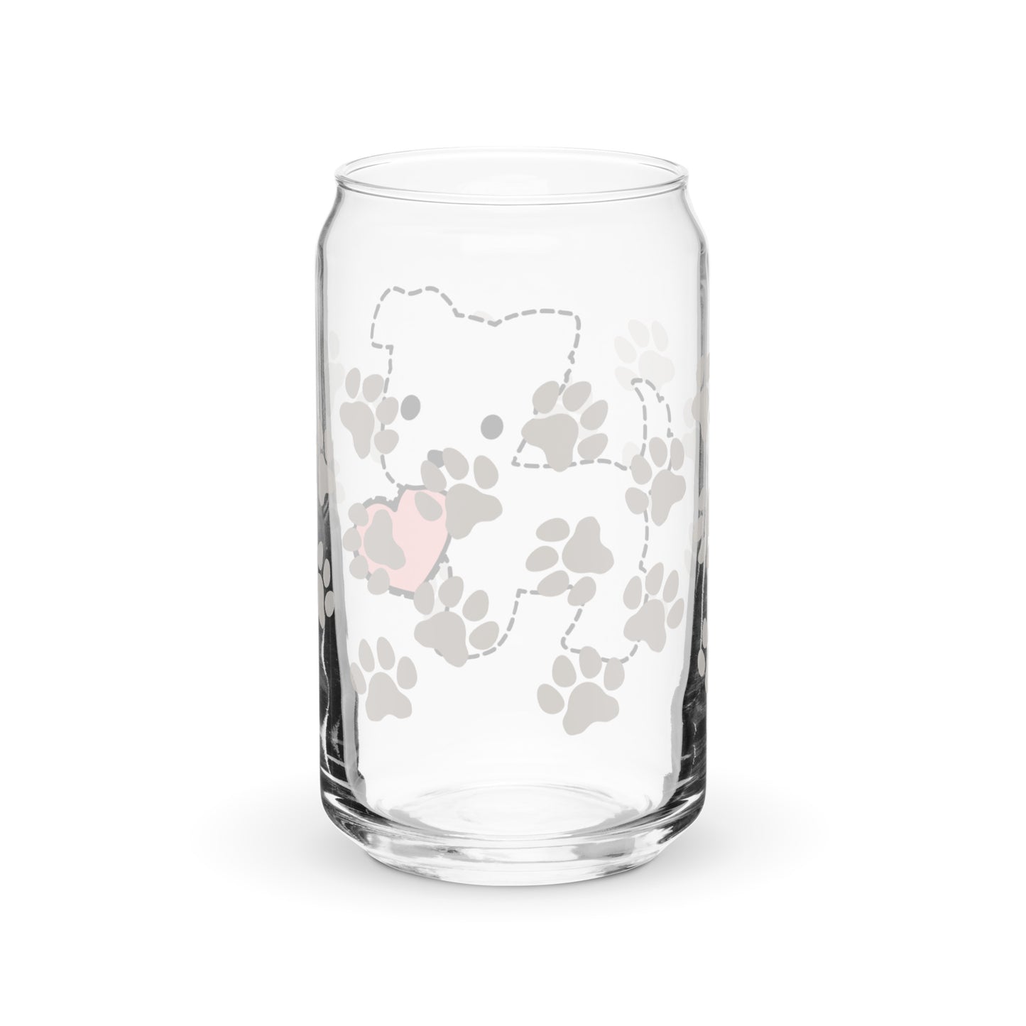 Custom Heart Puppy Glass Can