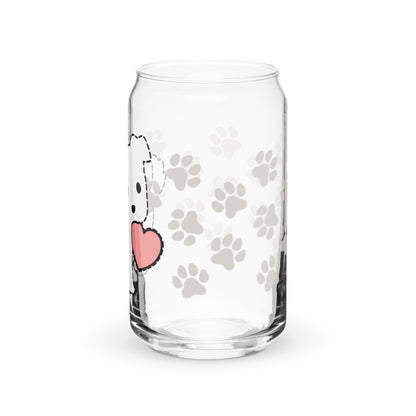 Custom Heart Puppy Glass Can