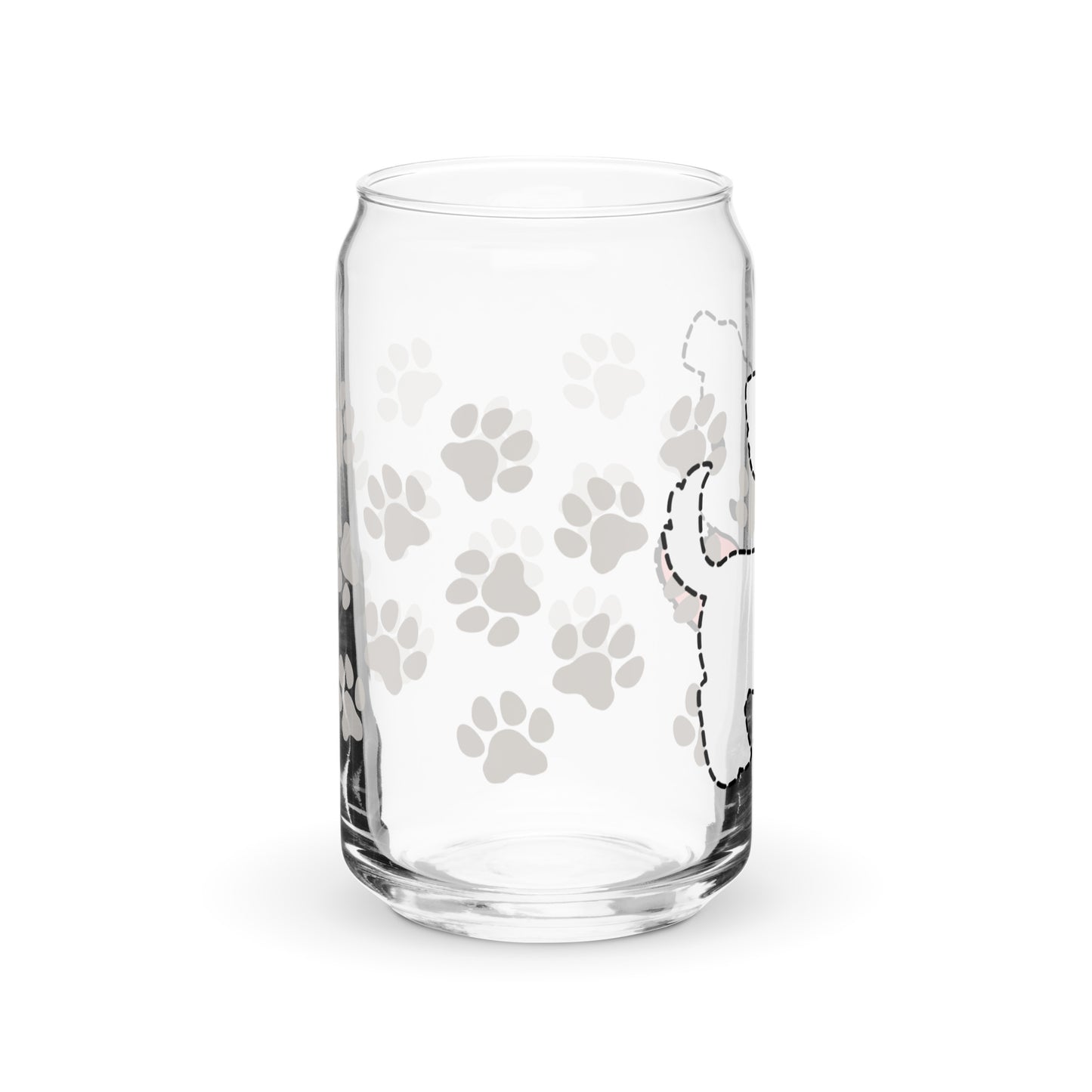 Custom Heart Puppy Glass Can