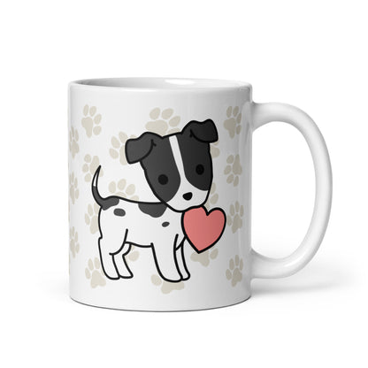 Heart Puppy Paw Print Mug